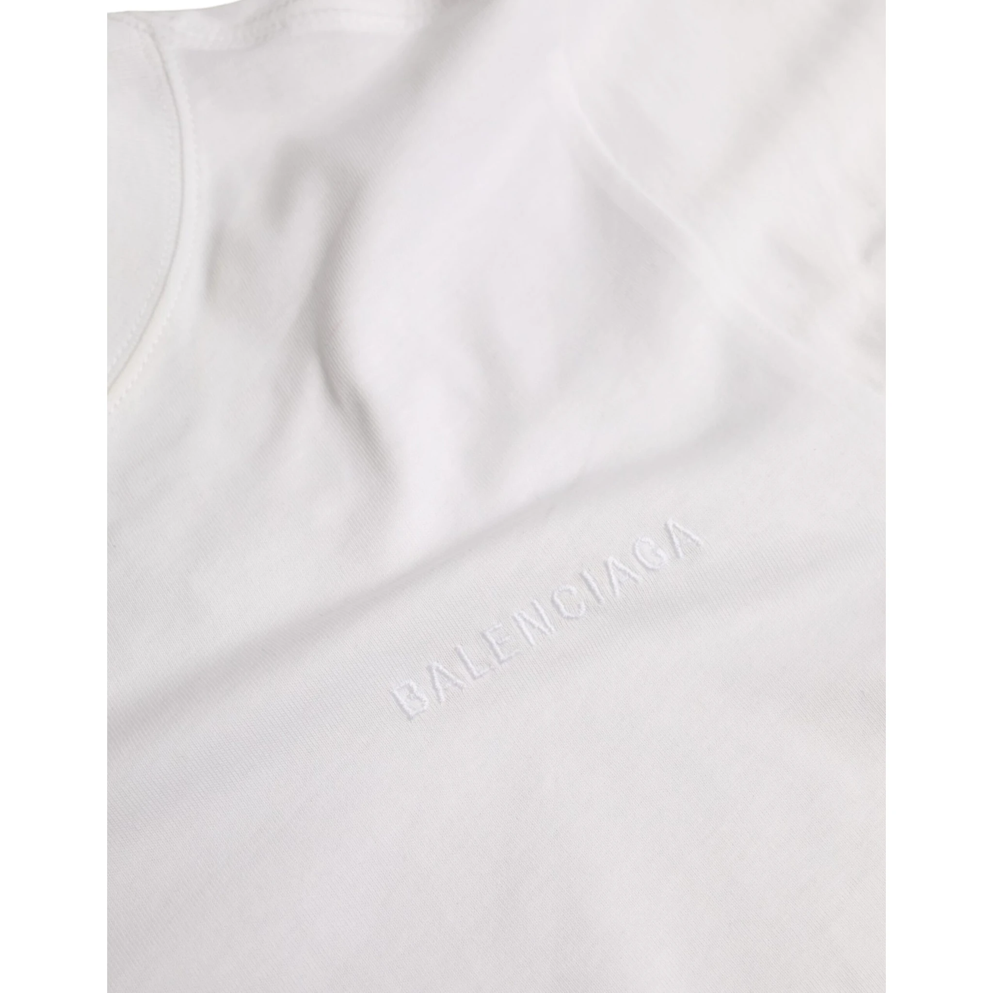 White Cotton Crew Neck Short Sleeves T-shirt