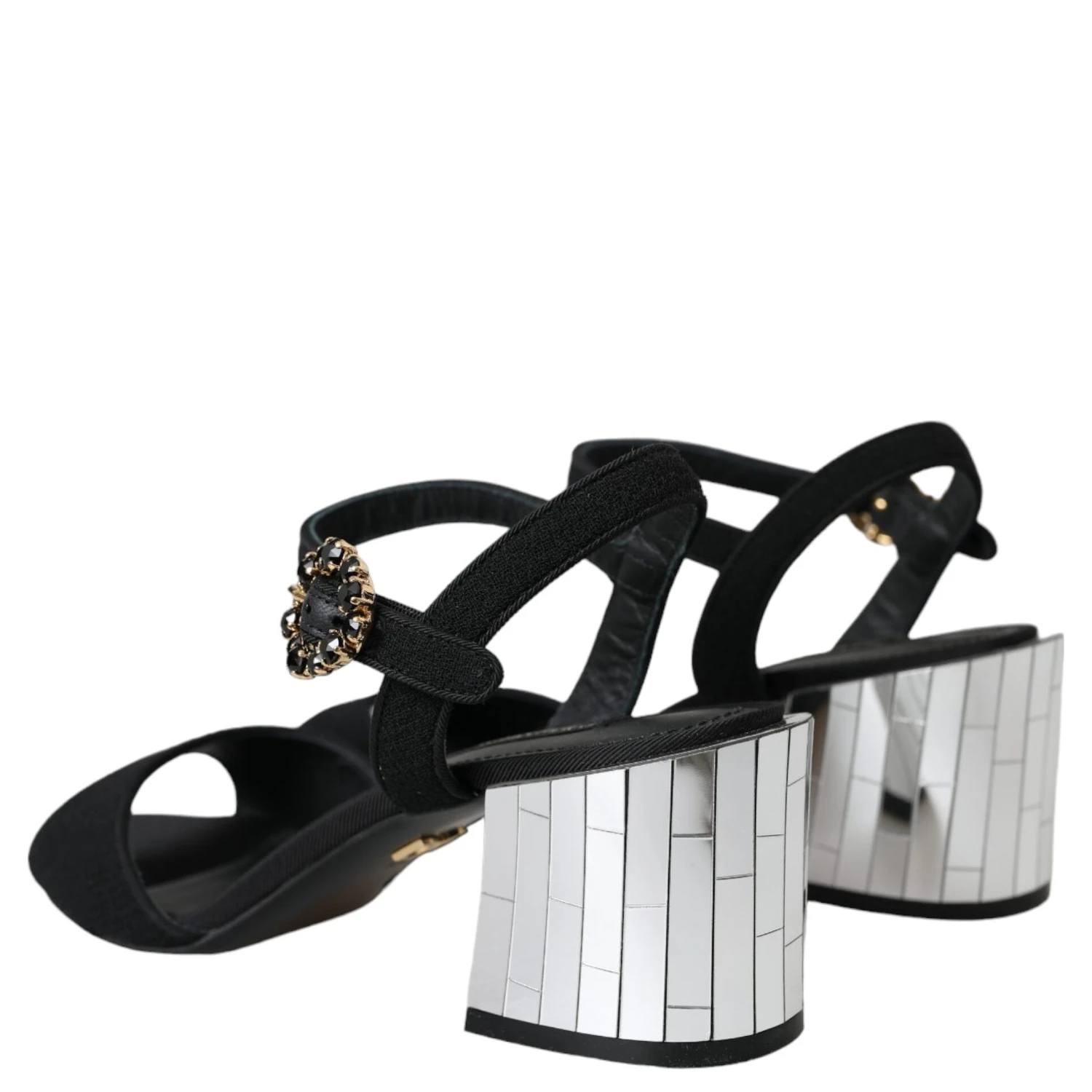 Black Crystal Ankle Strap Keira Sandal Shoes