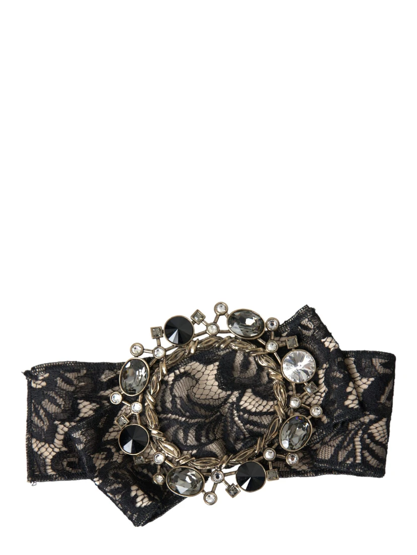 Black Lace Crystal Handmade Brooch Hair Pin