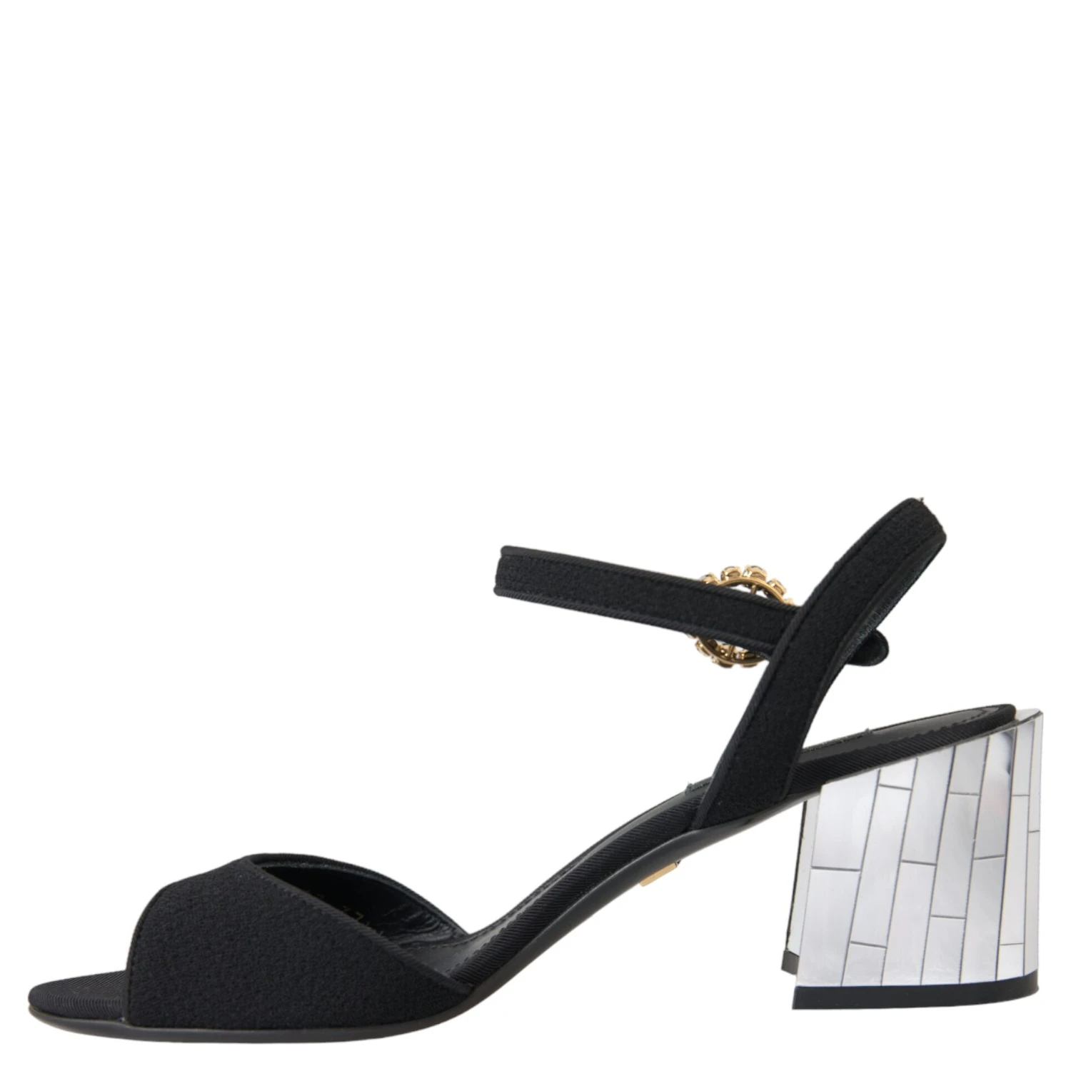Black Crystal Ankle Strap Keira Sandal Shoes