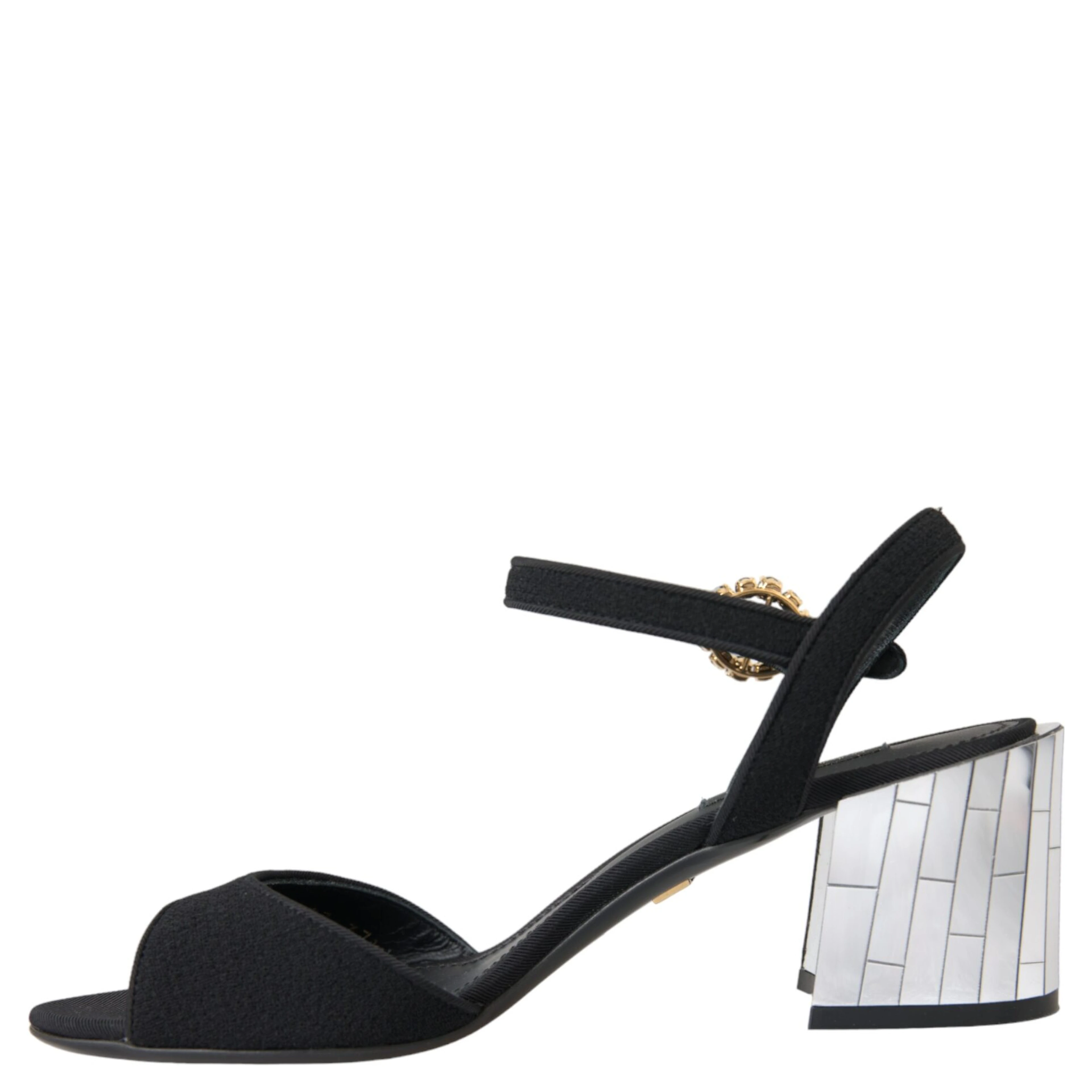 Black Crystal Ankle Strap Keira Sandal Shoes