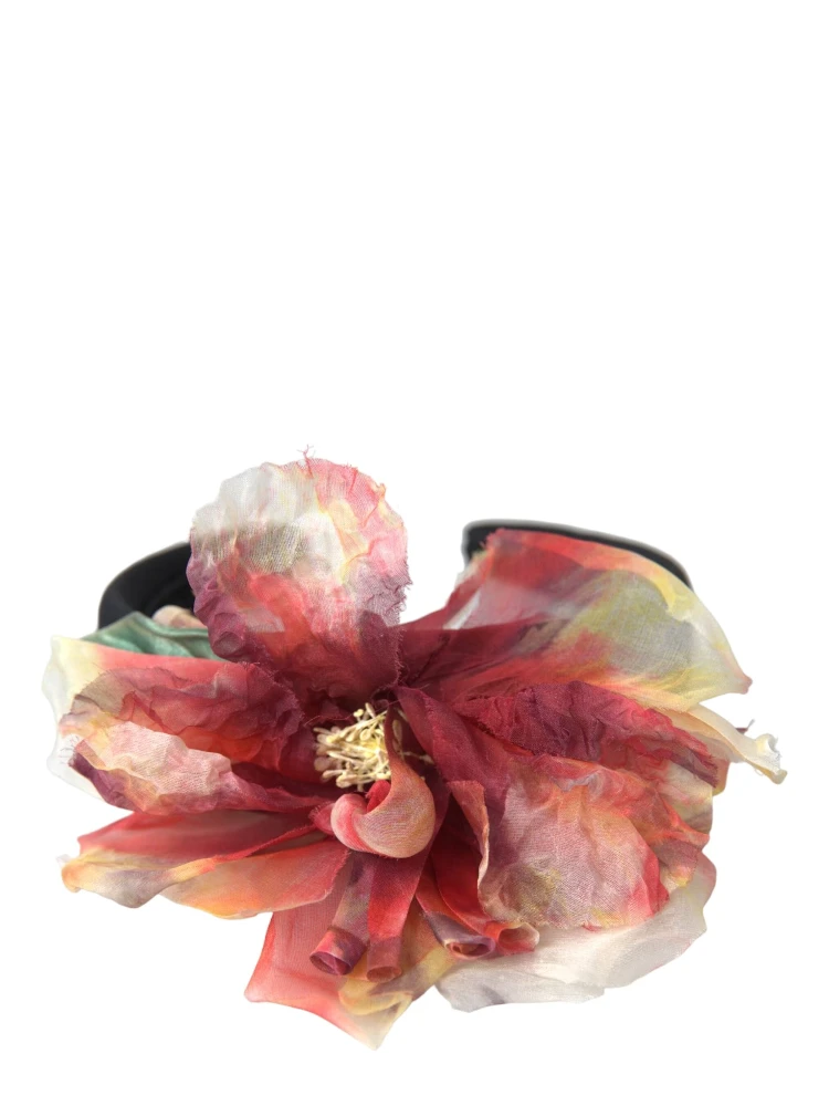 Rose Pink Silk Floral Black Tiara Women Hairband Diadem alternative