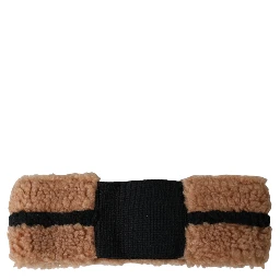 Brown Black Fleece Wool Head Band Hat Men