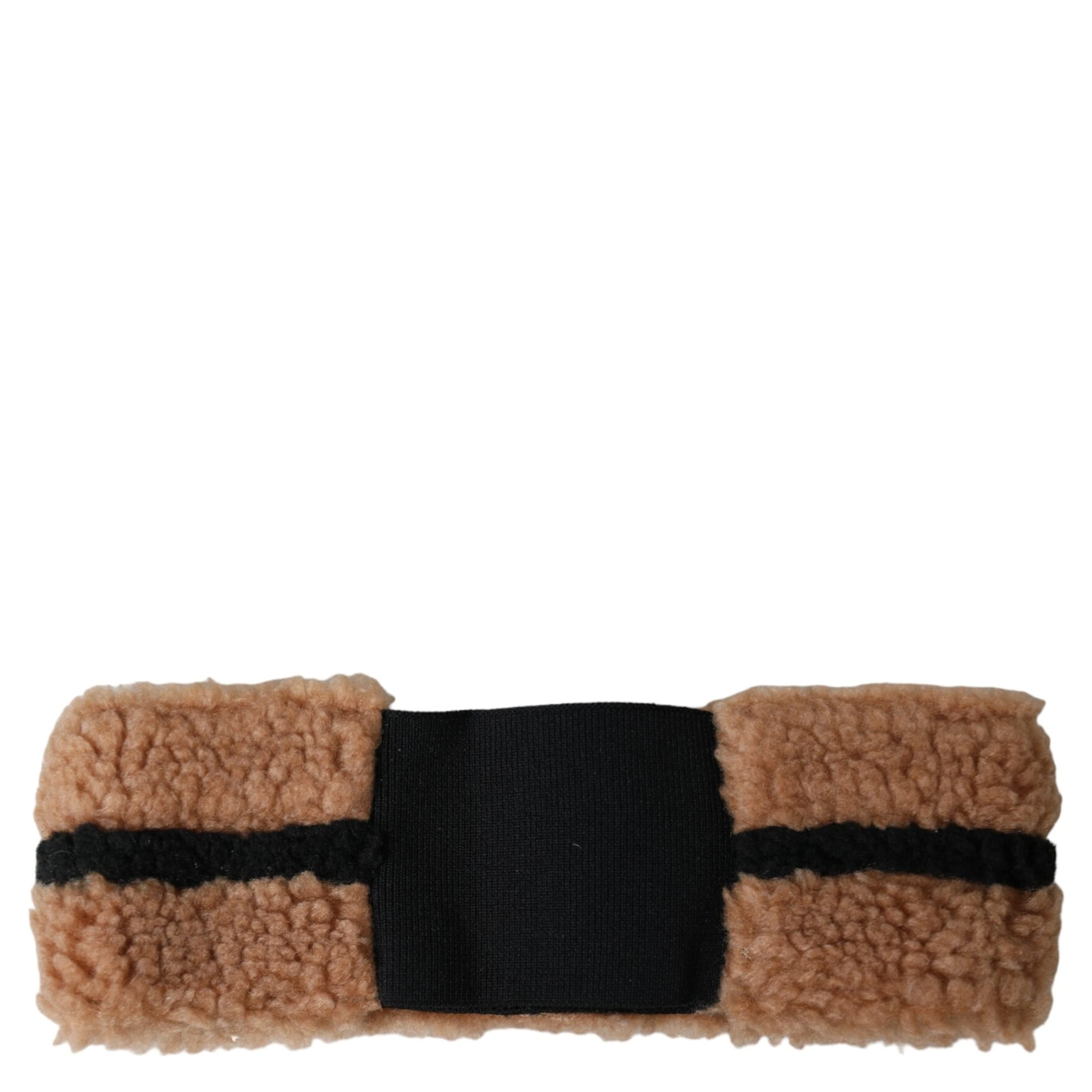 Brown Black Fleece Wool Head Band Hat Men