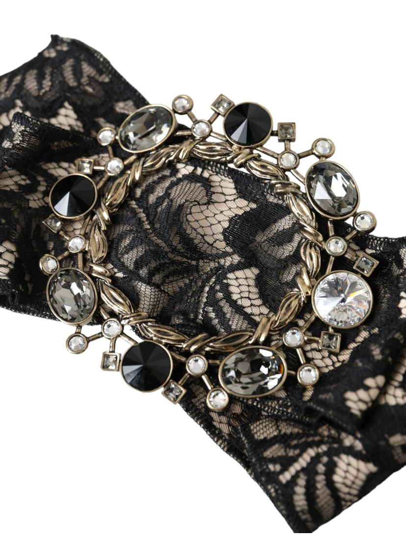 Black Lace Crystal Handmade Brooch Hair Pin