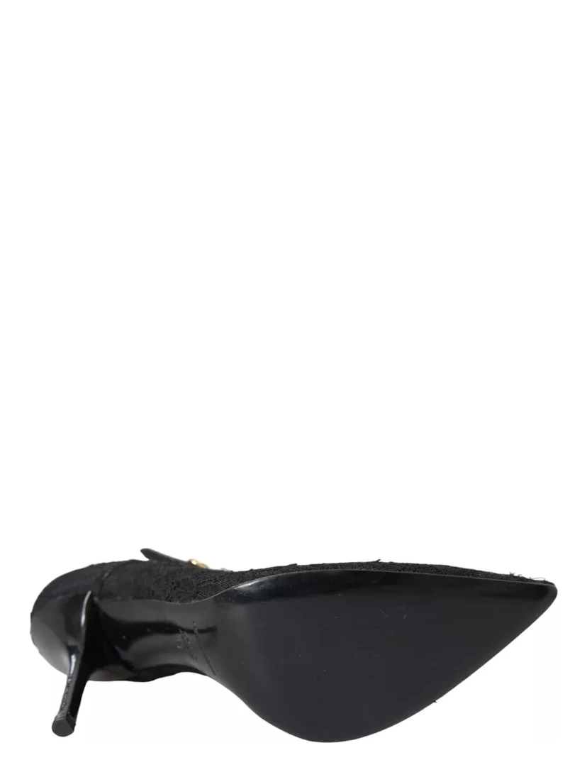 Black Tulle Stretch Boots Pumps Shoes