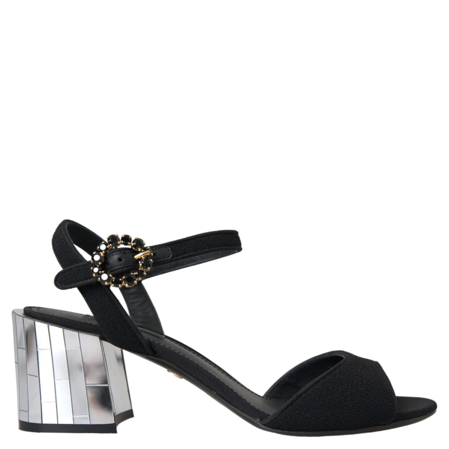 Black Crystal Ankle Strap Keira Sandal Shoes