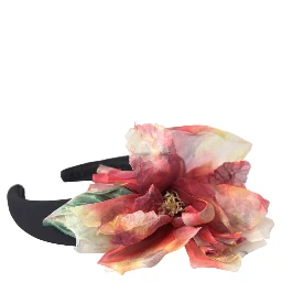 Rose Pink Silk Floral Black Tiara Women Hairband Diadem