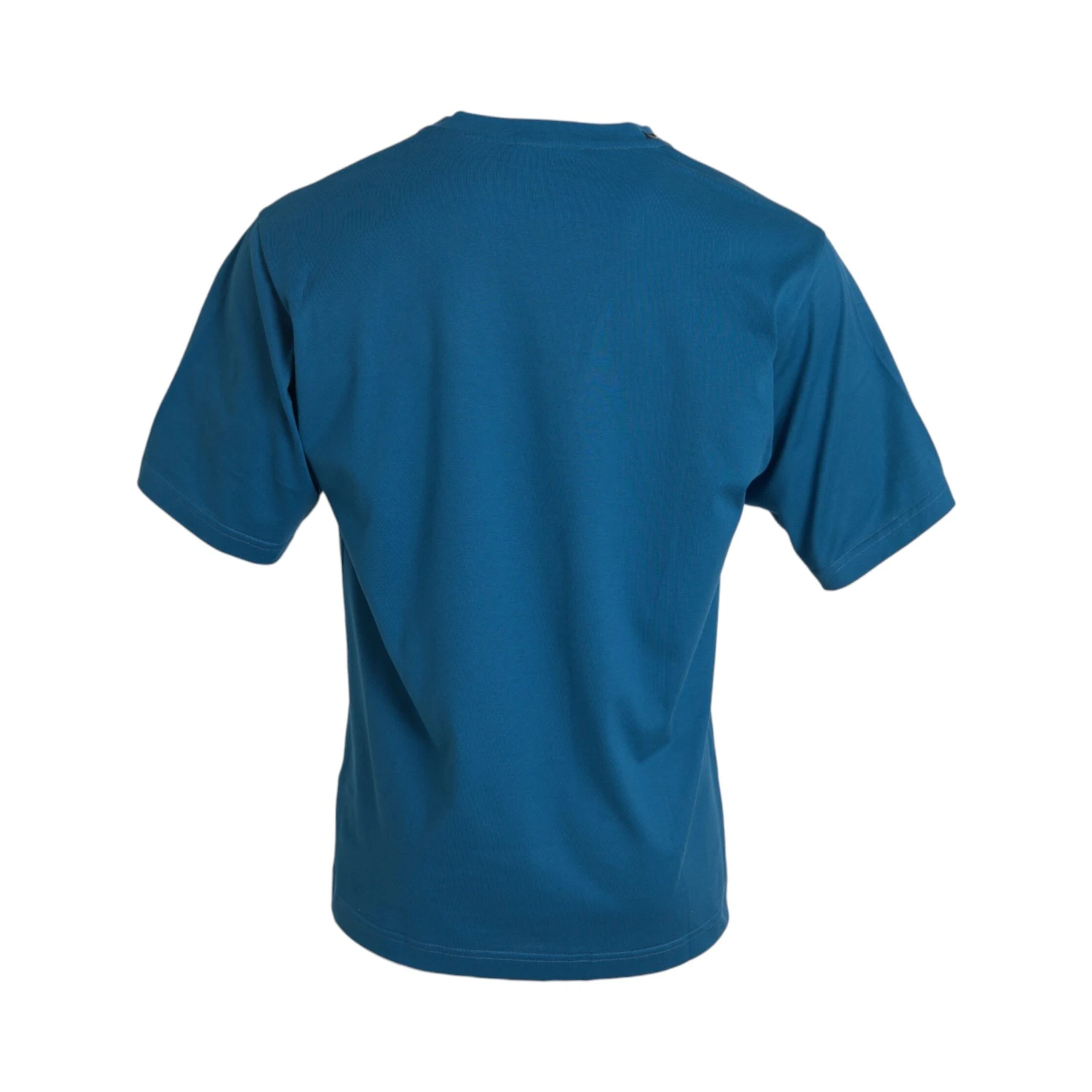 Blue Logo Round Neck Short Sleeves T-shirt