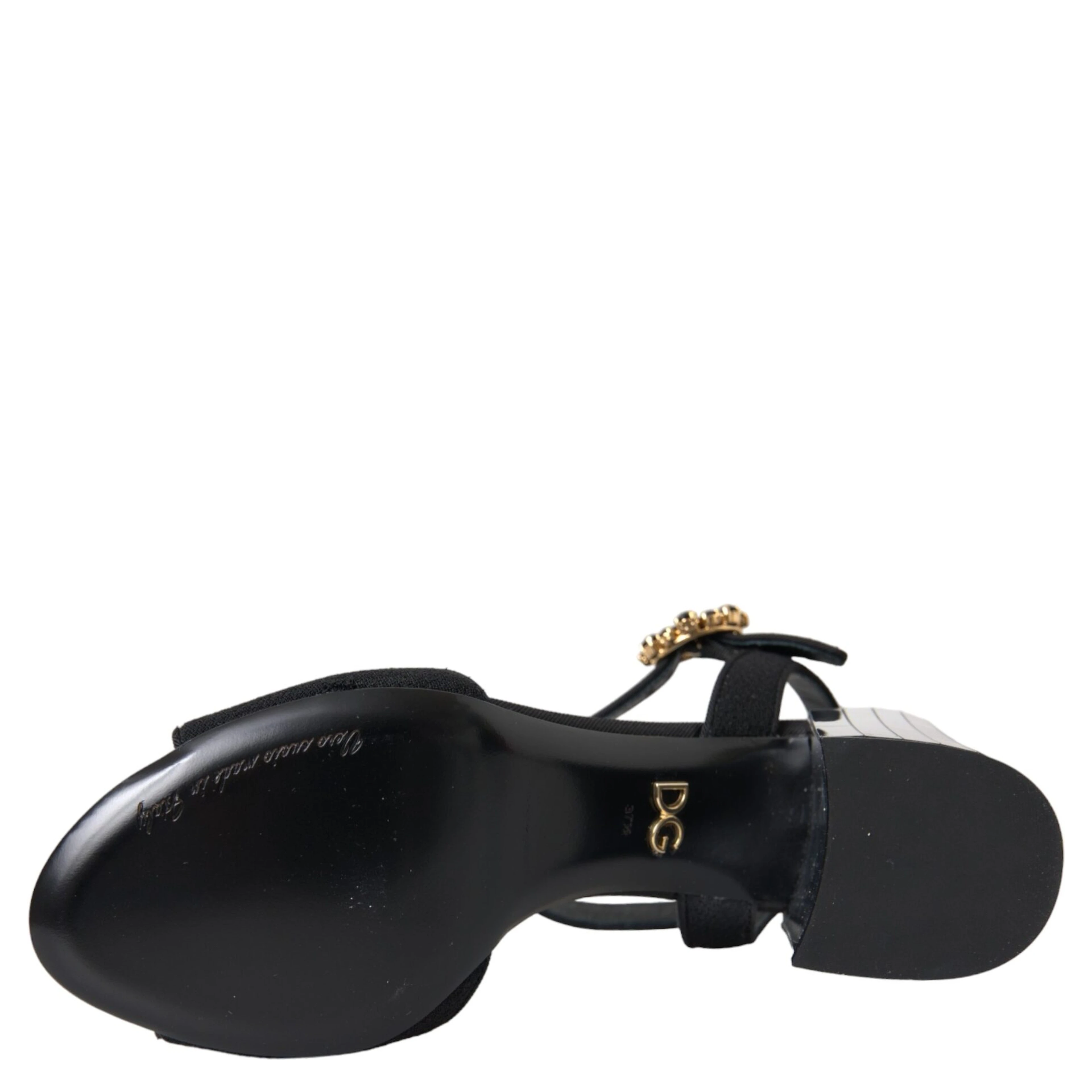 Black Crystal Ankle Strap Keira Sandal Shoes
