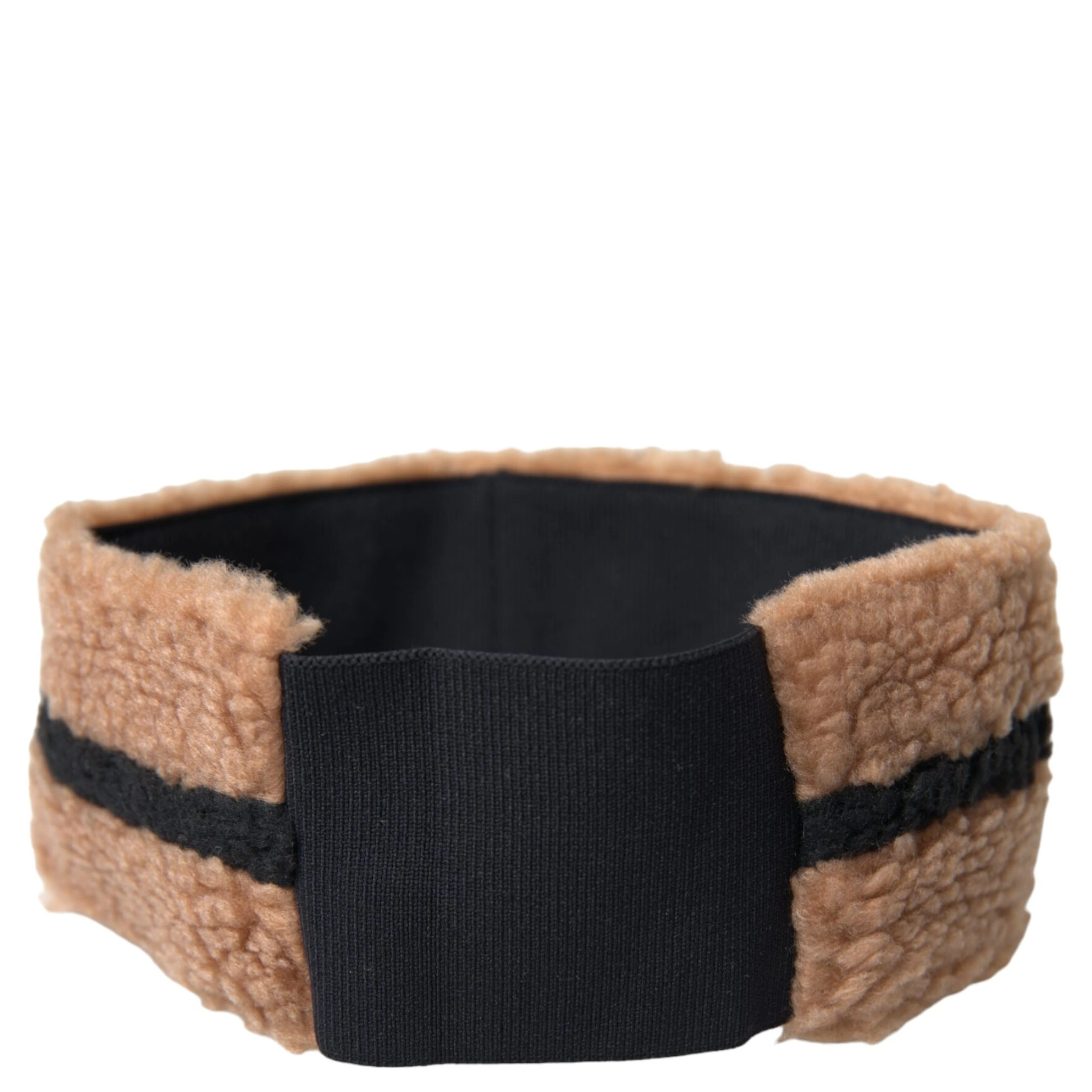 Brown Black Fleece Wool Head Band Hat Men