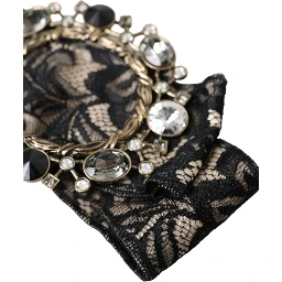 Black Lace Crystal Handmade Brooch Hair Pin