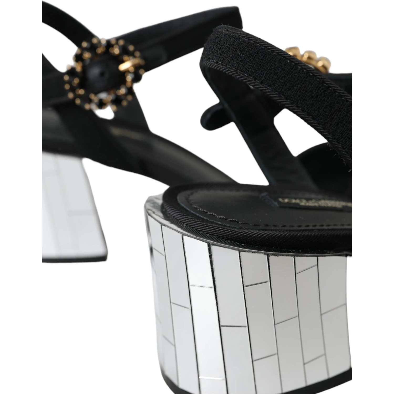 Black Crystal Ankle Strap Keira Sandal Shoes