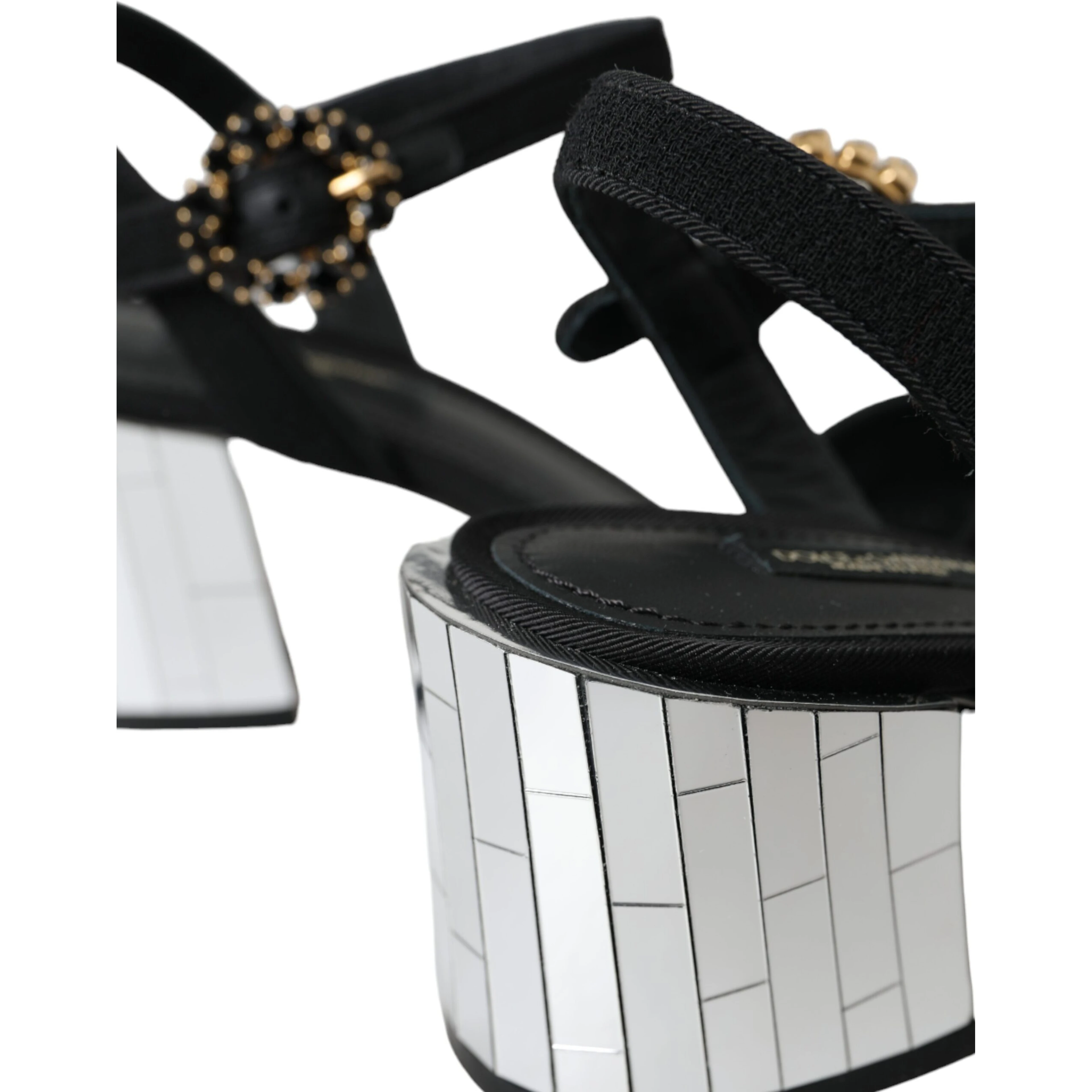Black Crystal Ankle Strap Keira Sandal Shoes