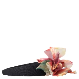 Rose Pink Silk Floral Black Tiara Women Hairband Diadem
