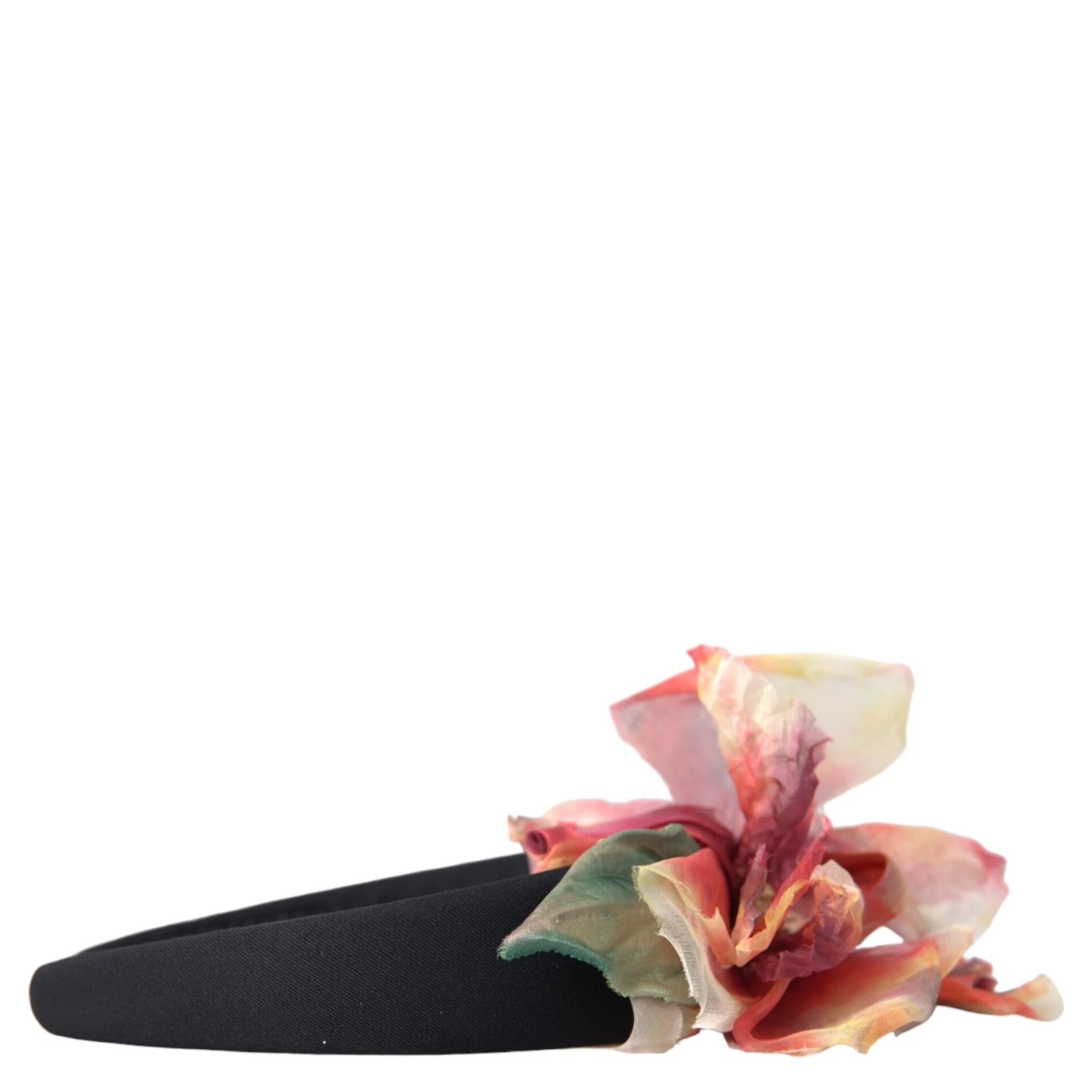 Rose Pink Silk Floral Black Tiara Women Hairband Diadem