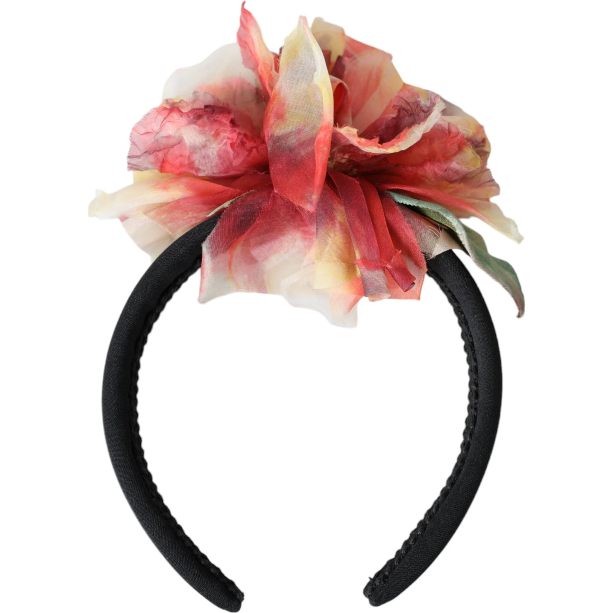 Rose Pink Silk Floral Black Tiara Women Hairband Diadem