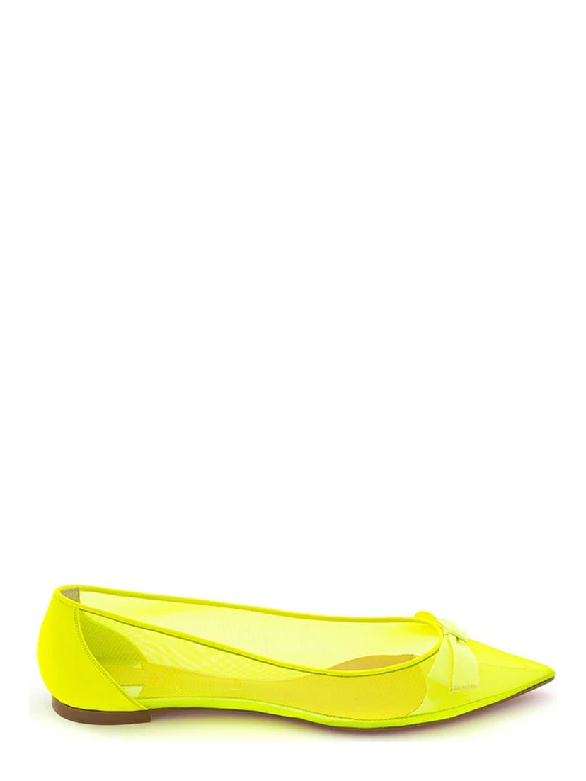 Yellow Mesh Ballet Flats