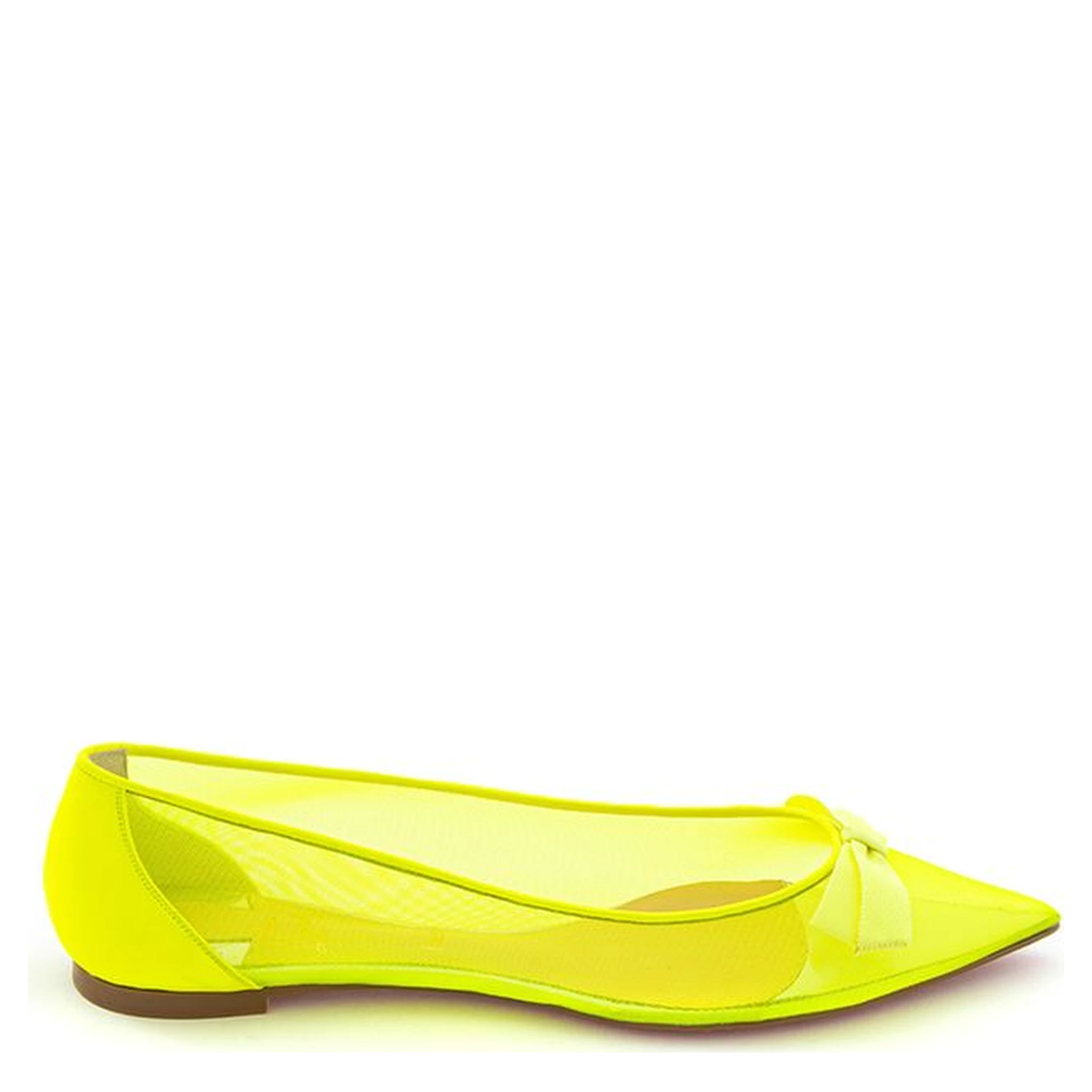 Yellow Mesh Ballet Flats