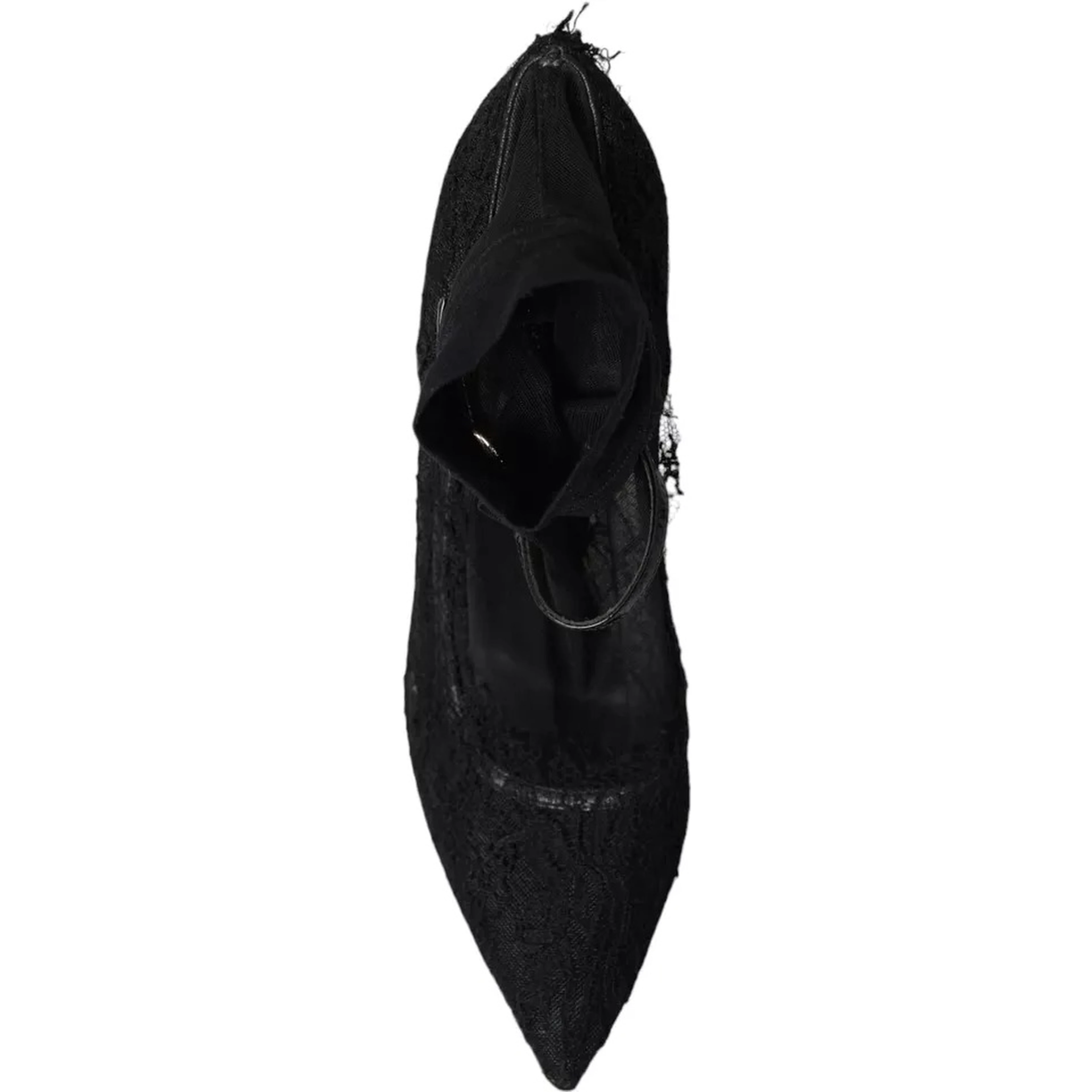 Black Tulle Stretch Boots Pumps Shoes