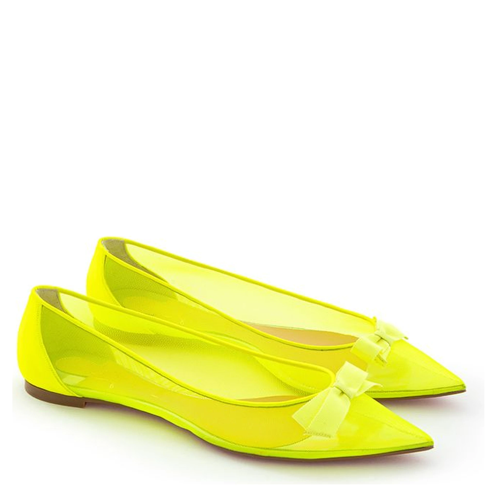 Yellow Mesh Ballet Flats