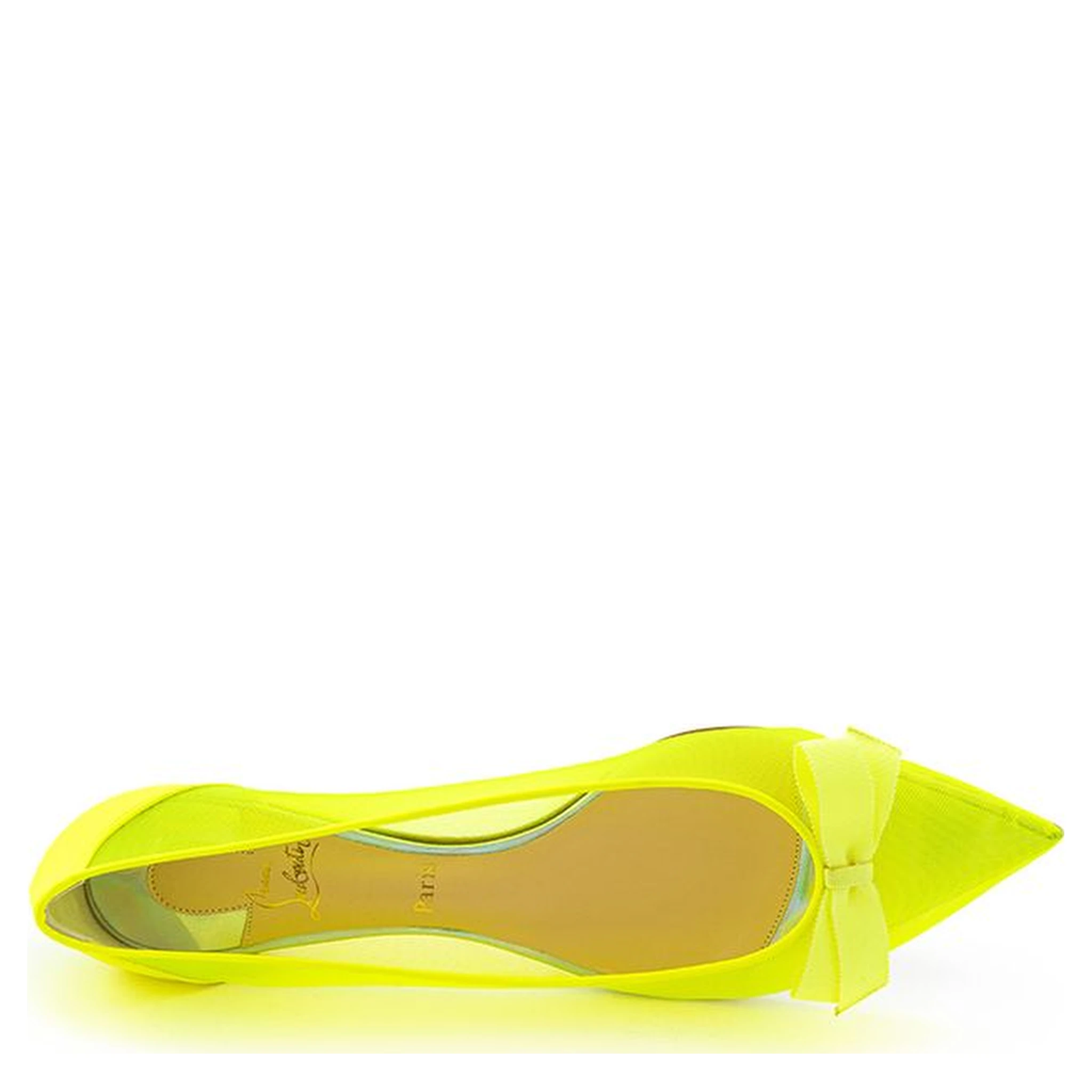 Yellow Mesh Ballet Flats