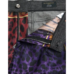 Multicolor Tiger Leopard Cotton Loose Tapered Pants