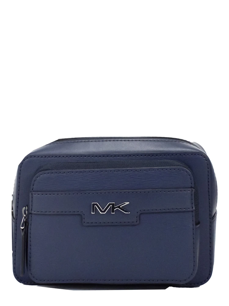 Cooper Small Navy Blue Smooth Leather Double Zip Belt Bag