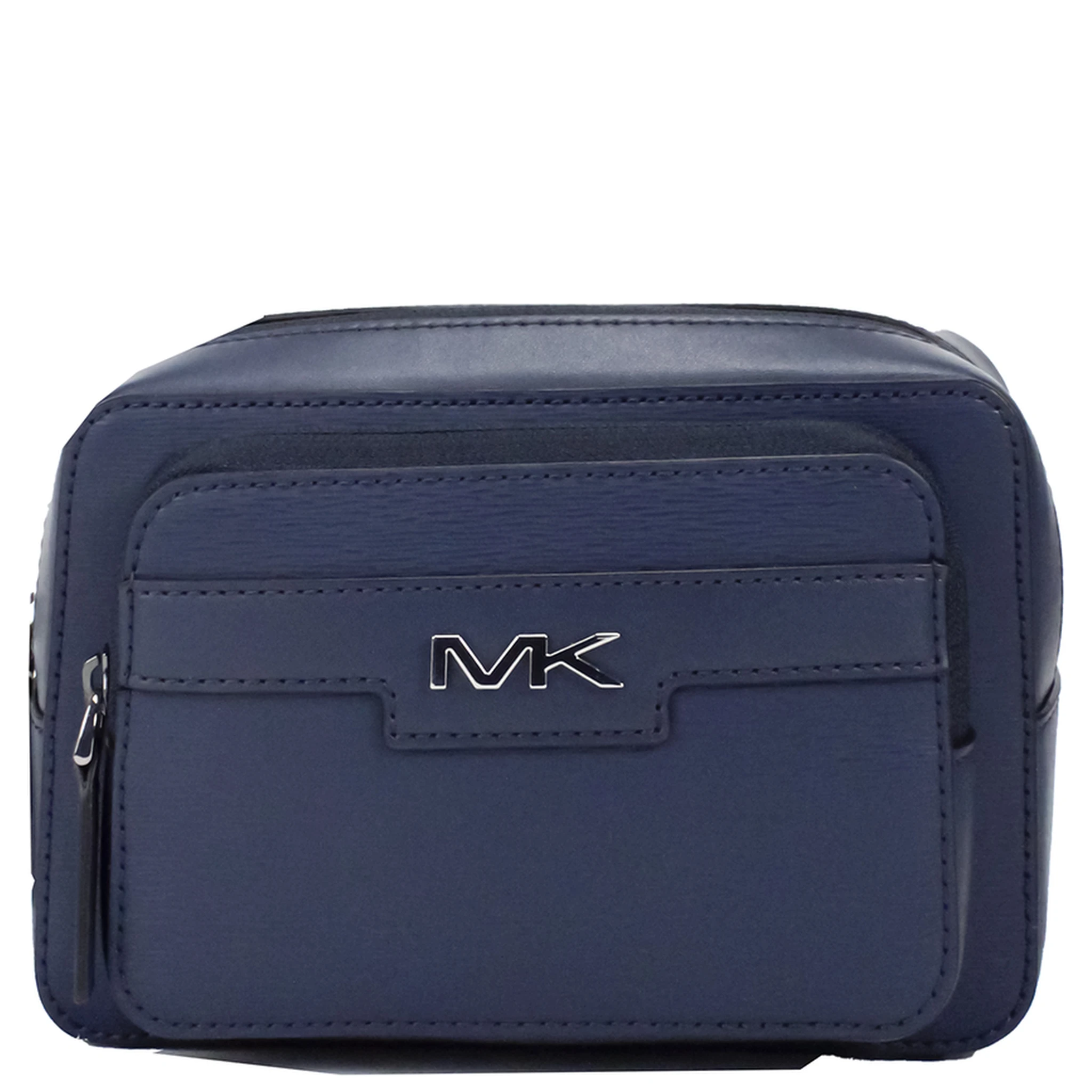 Cooper Small Navy Blue Smooth Leather Double Zip Belt Bag