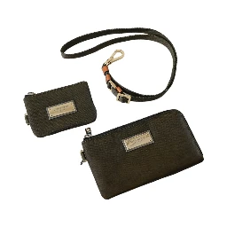 Dark Green Nylon Logo Multifunctional Kit 2 Pcs Set Bags