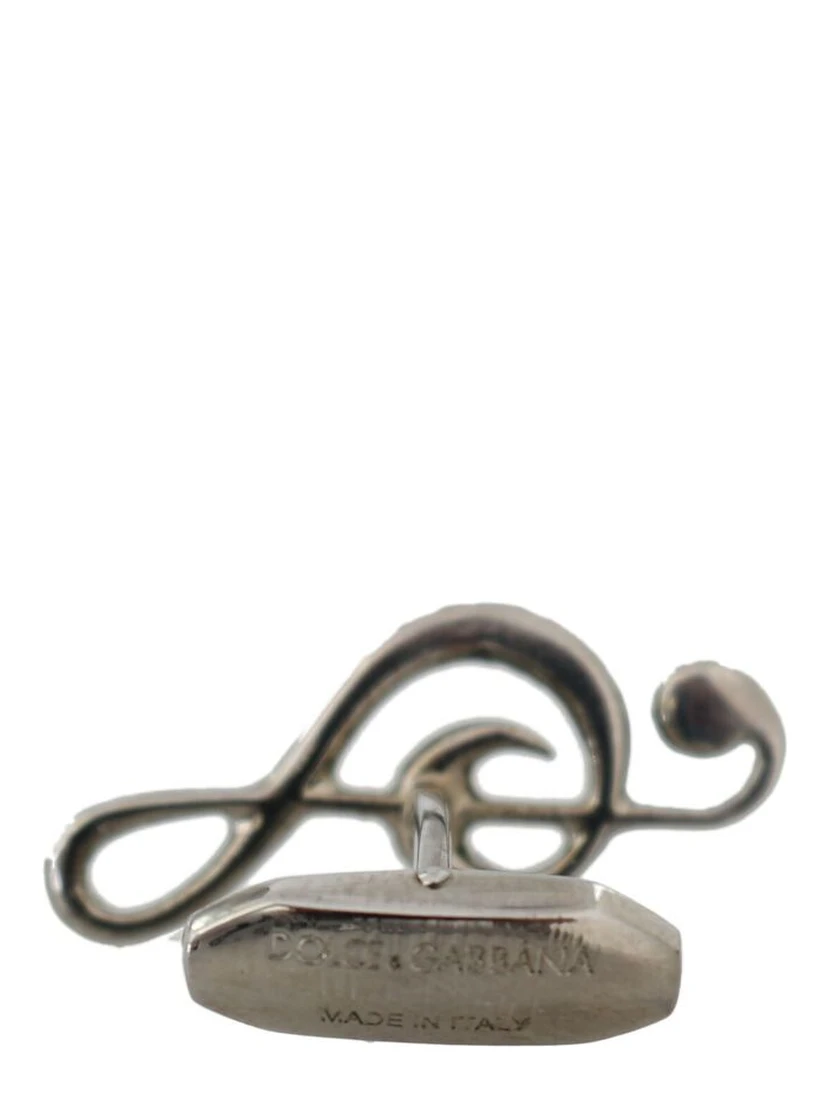 Silver Brass Tremble Clef Crystal Cufflinks