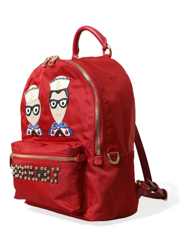 Red #DGFAMILY Embellished Backpack VULCANO Bag alternative