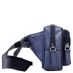 Cooper Small Navy Blue Smooth Leather Double Zip Belt Bag