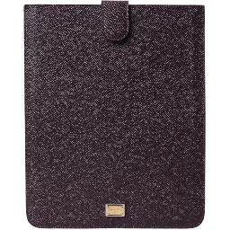 Dark Brown Leather Logo Plaque Cover Sleeve Tablet Case