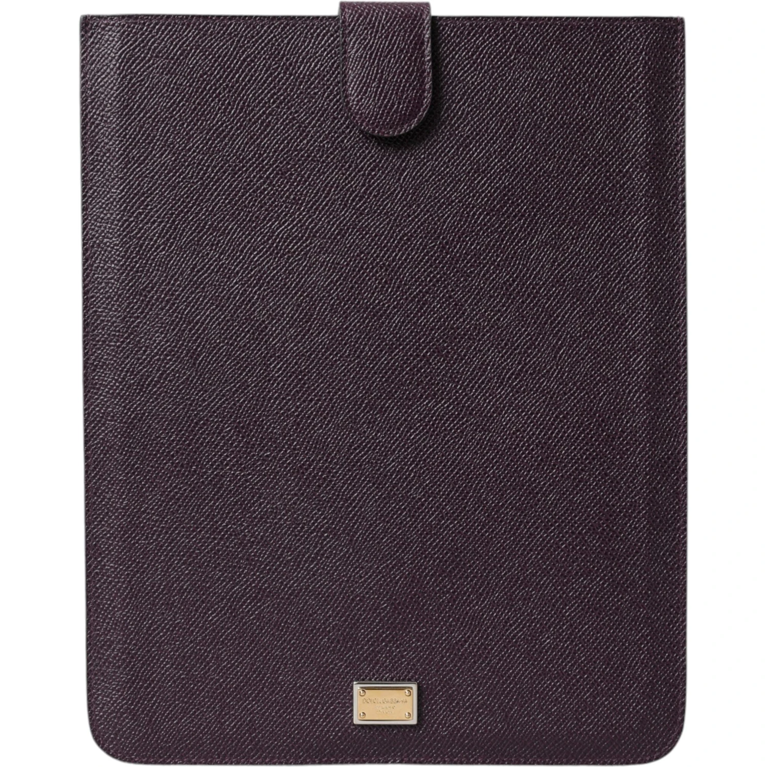 Dark Brown Leather Logo Plaque Cover Sleeve Tablet Case
