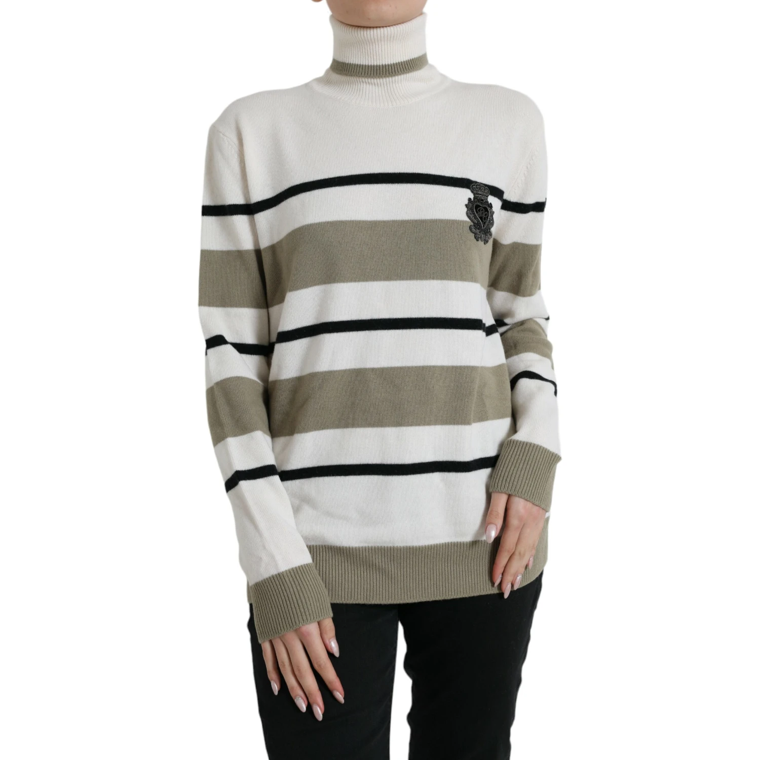 Multicolor Stripe Wool Logo Pullover Sweater