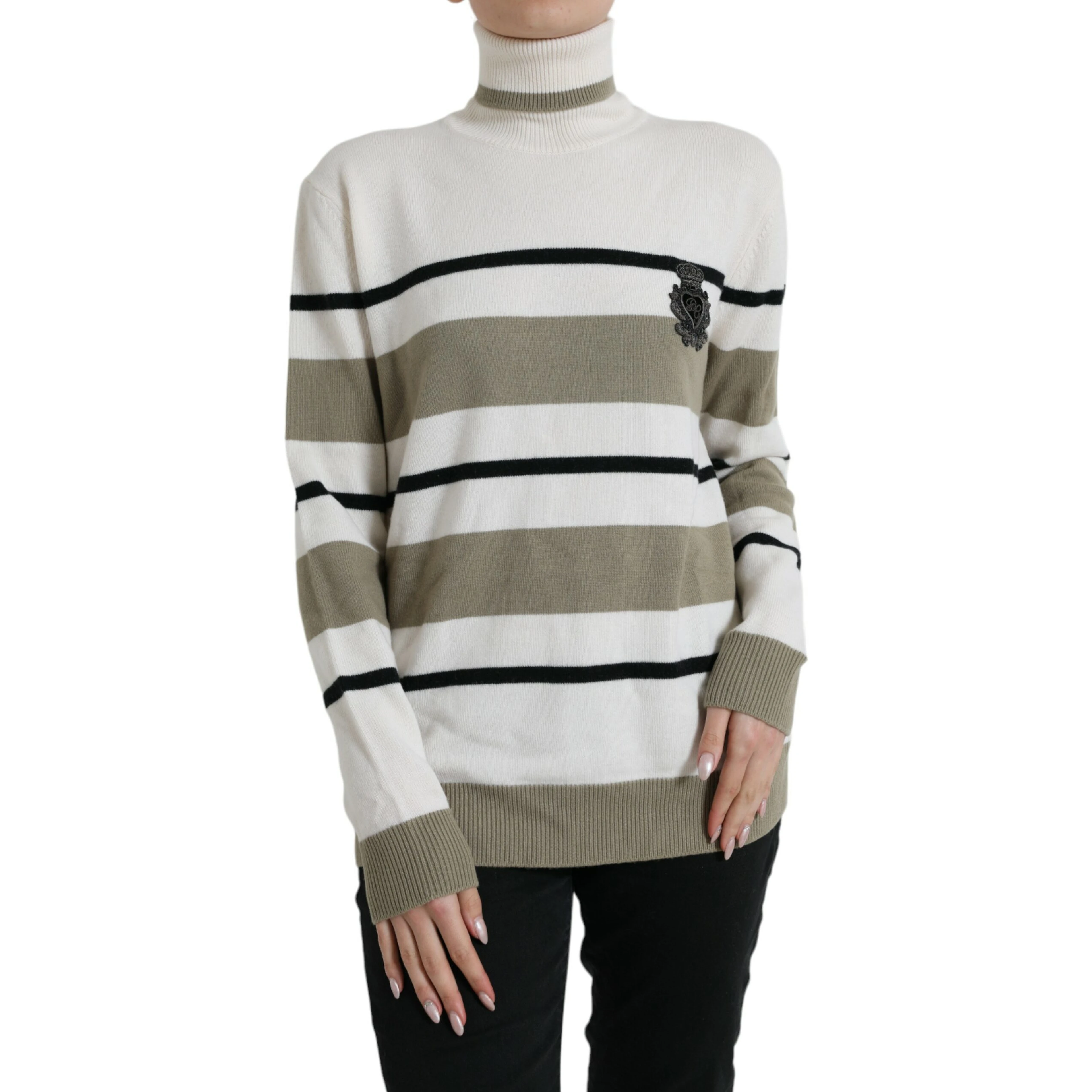 Multicolor Stripe Wool Logo Pullover Sweater