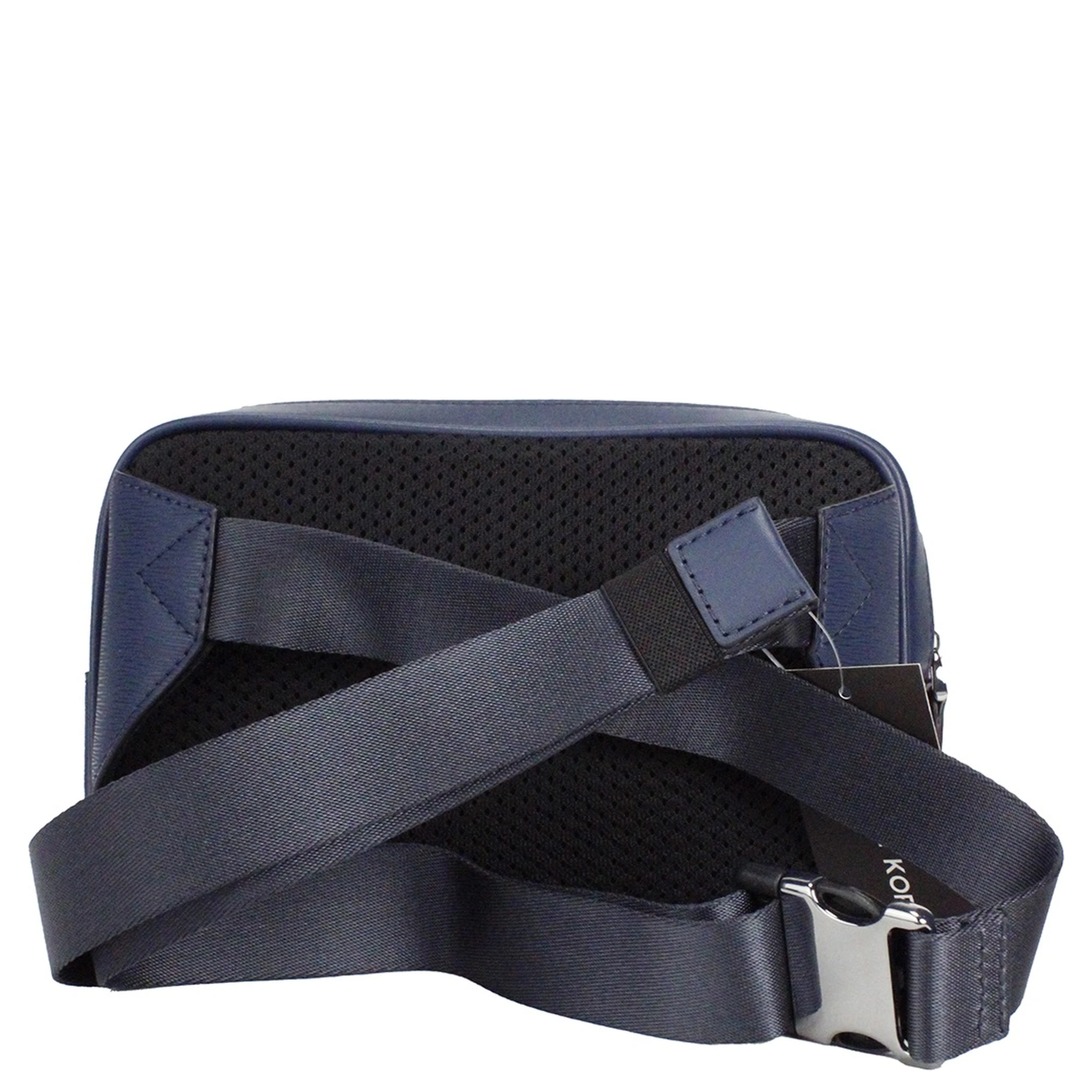 Cooper Small Navy Blue Smooth Leather Double Zip Belt Bag