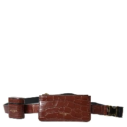 Brown Alligator Leather Airpods Case Coin Purse Wallet