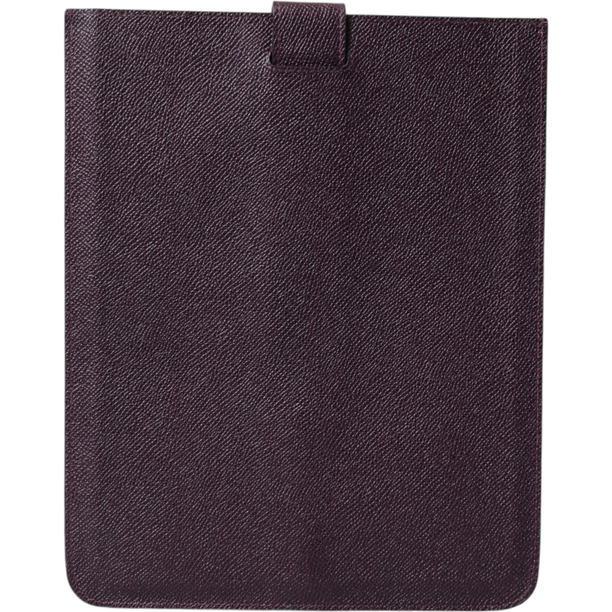 Dark Brown Leather Logo Plaque Cover Sleeve Tablet Case
