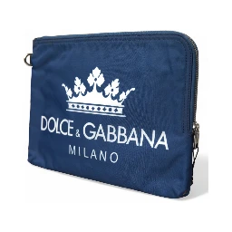 Blue DG Milano Print Nylon Pouch Clutch Men Bag