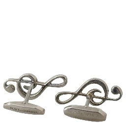 Silver Brass Tremble Clef Crystal Cufflinks