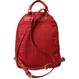Red #DGFAMILY Embellished Backpack VULCANO Bag