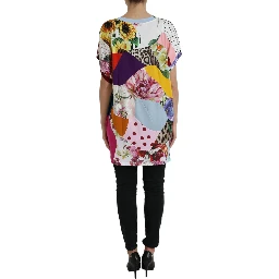 Multicolor Patchwork Cotton Silk Blouse Top
