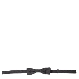 Dark Gray Silk Adjustable Neck Men Papillon Bow Tie