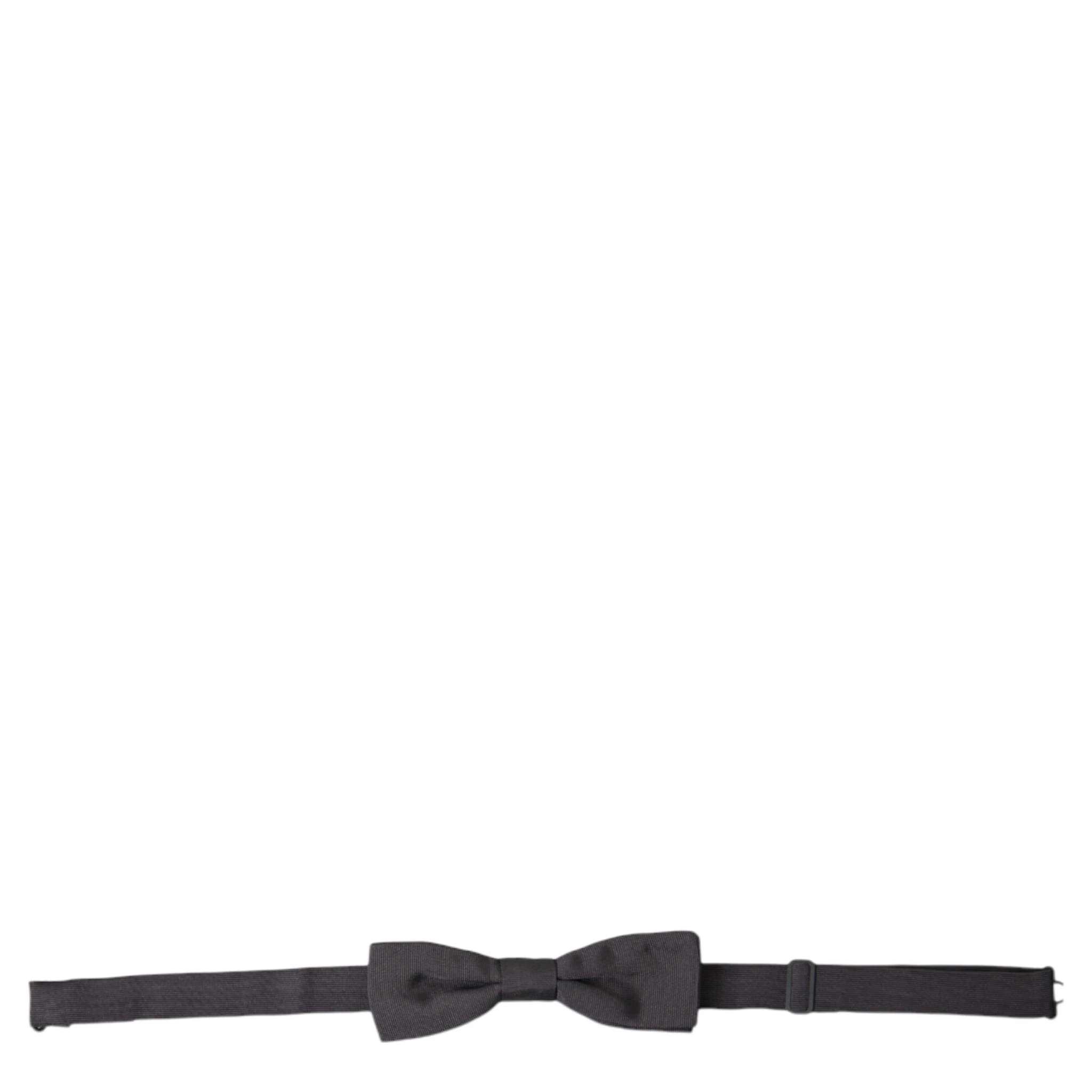 Dark Gray Silk Adjustable Neck Men Papillon Bow Tie