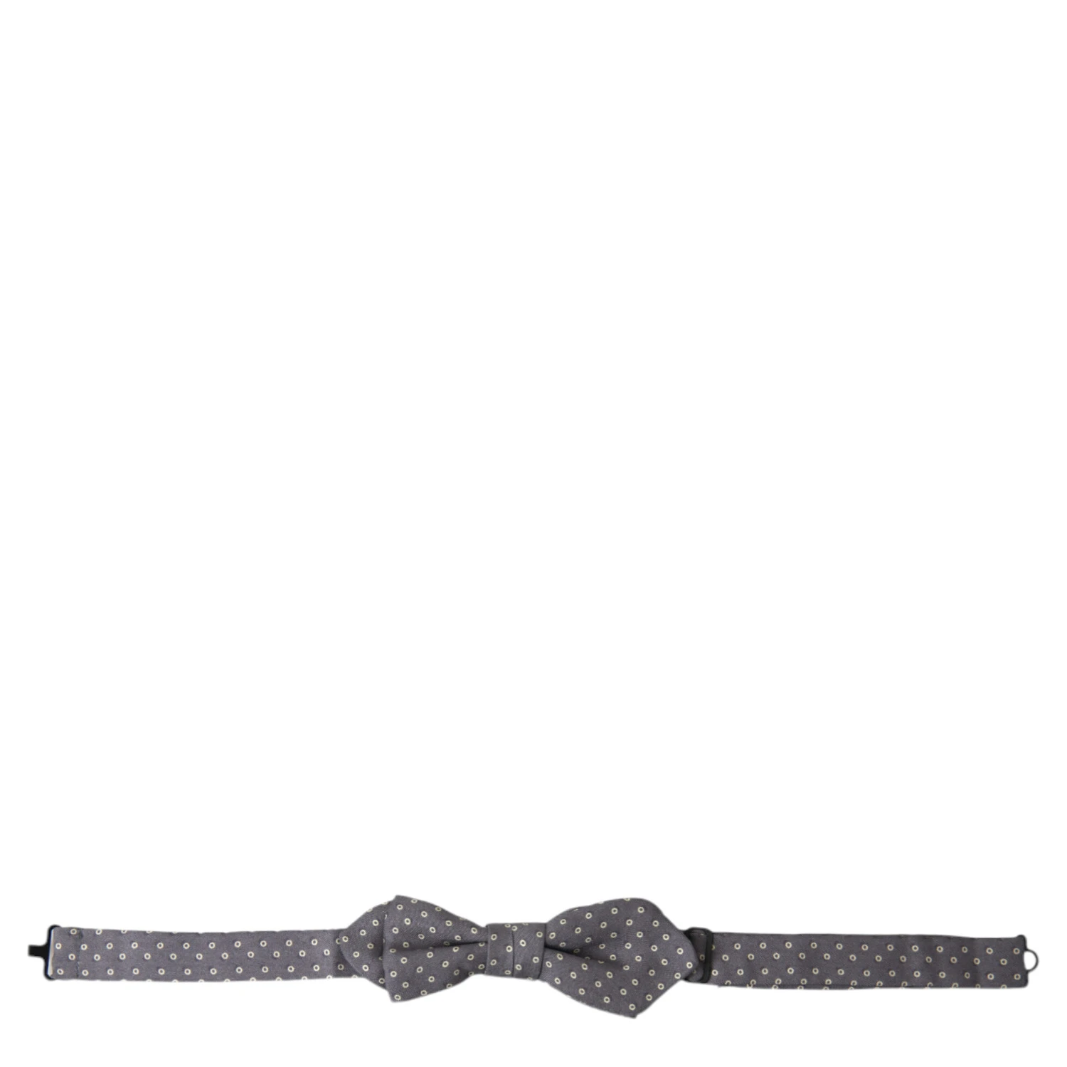 Gray Polka Dots Silk Adjustable Neck Papillon Bow Tie