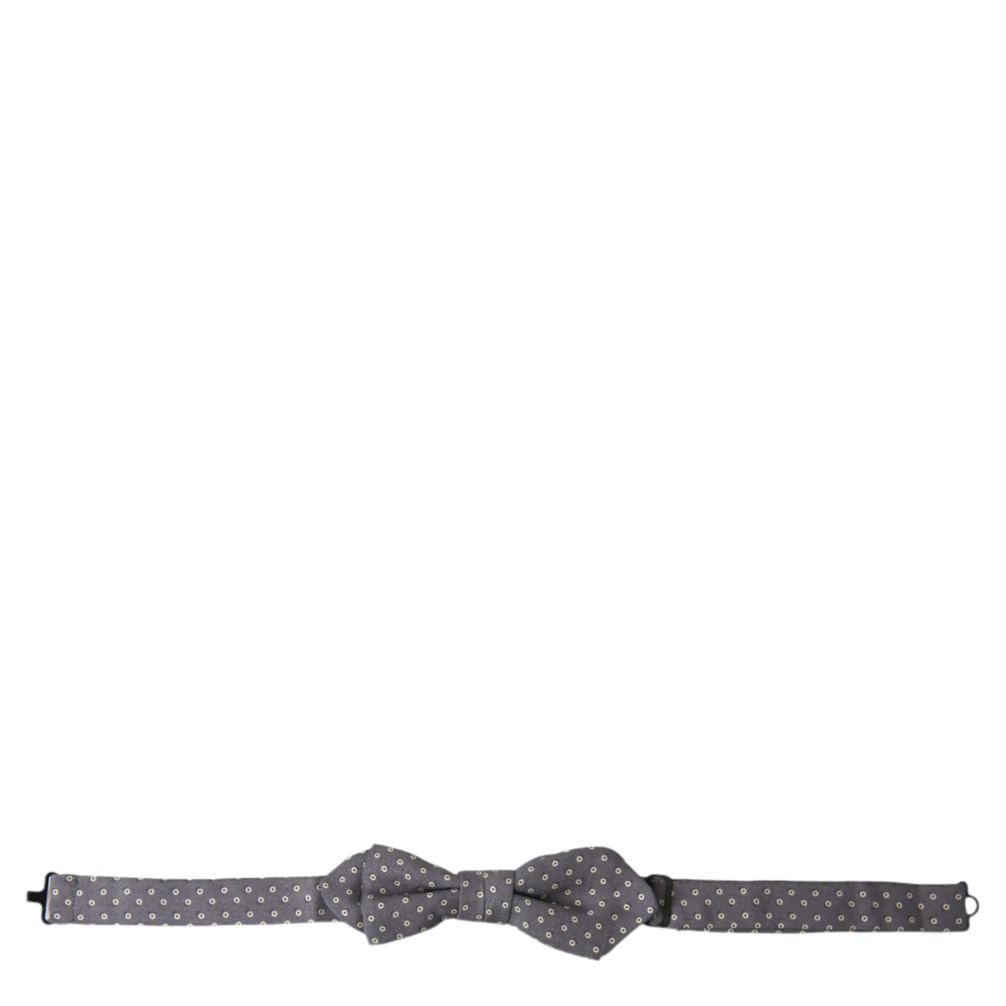 Gray Polka Dots Silk Adjustable Neck Papillon Bow Tie