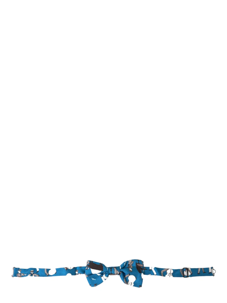 Blue Jazz Club Silk Adjustable Neck Papillon Bow Tie