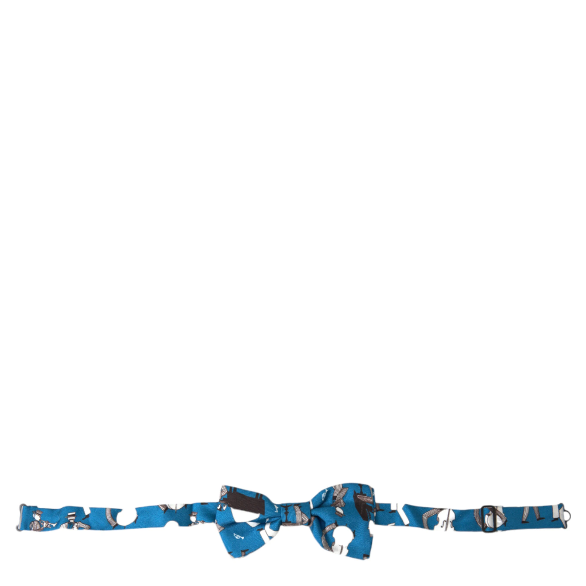 Blue Jazz Club Silk Adjustable Neck Papillon Bow Tie